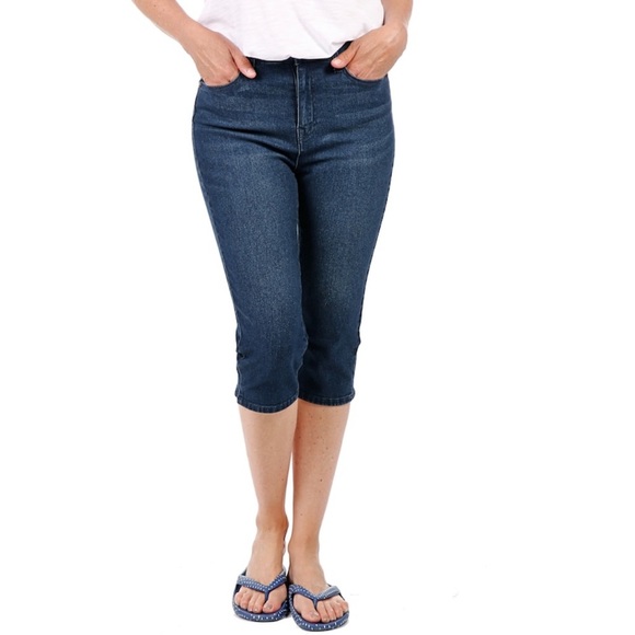 Nwt DIANE GILMAN capri pants pedal pushers with hem slit - Picture 1 of 4